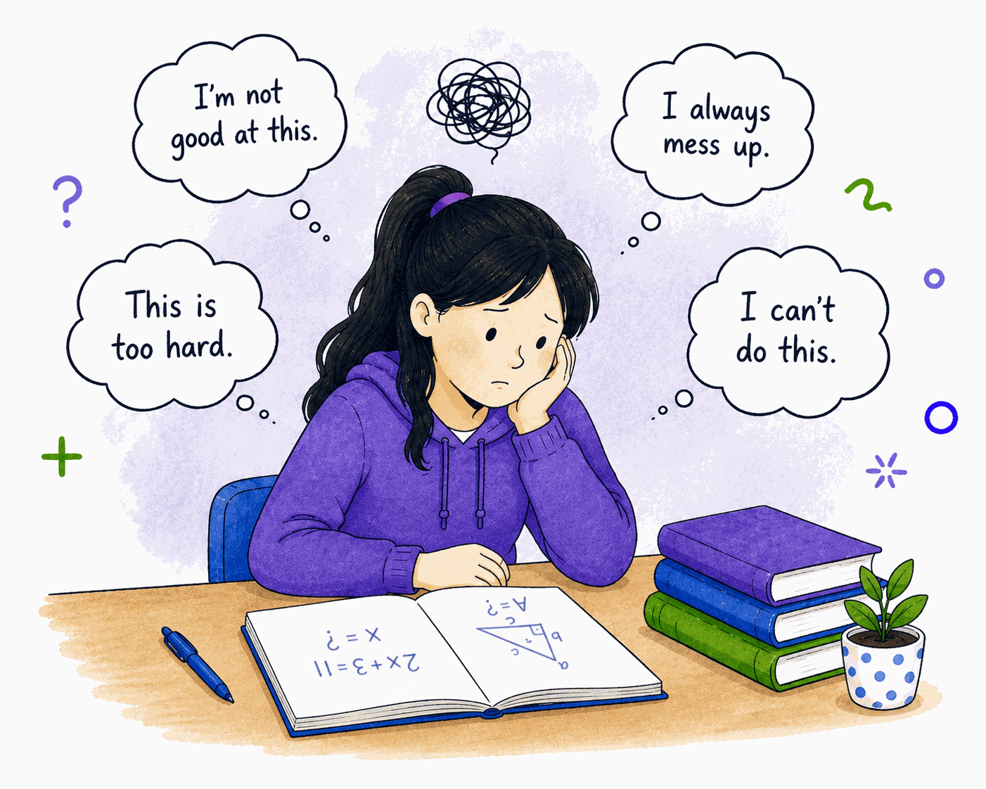 Student reflecting on a challenge